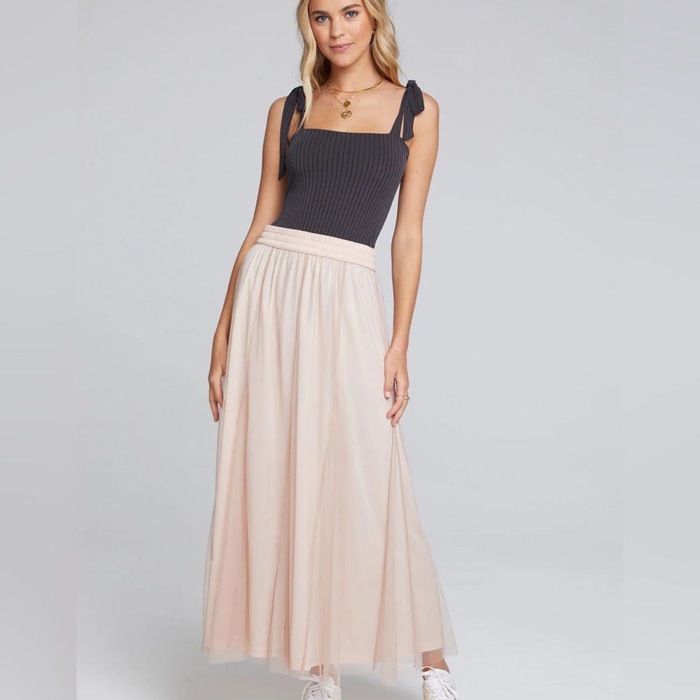 Saltwater Luxe dusty pink gauze tulle skirt size medium